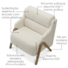 Poltrona Decorativa Madri Pes Madeira Boucle TCE 1010 MOLL