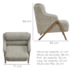 Poltrona Decorativa Madri Pes Madeira Boucle TCE 1018 MOLL