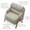 Poltrona Decorativa Madri Pes Madeira Boucle TCE 1018 MOLL