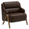 Poltrona Decorativa Madri Pes Madeira Courino TCS 721 MOLL