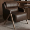 Poltrona Decorativa Madri Pes Madeira Courino TCS 721 MOLL