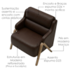Poltrona Decorativa Madri Pes Madeira Courino TCS 721 MOLL