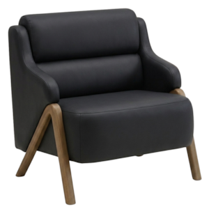 Poltrona Decorativa Madri Pes Madeira Courino TCS 724 MOLL