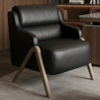 Poltrona Decorativa Madri Pes Madeira Courino TCS 724 MOLL