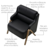 Poltrona Decorativa Madri Pes Madeira Courino TCS 724 MOLL