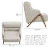 Poltrona Decorativa Madri Pes Madeira Courino TCS 725 MOLL