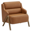 Poltrona Decorativa Madri Pes Madeira Courino TCS 727 MOLL