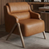 Poltrona Decorativa Madri Pes Madeira Courino TCS 727 MOLL