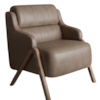 Poltrona Decorativa Madri Pes Madeira Courino TCS 729 MOLL