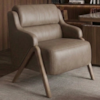 Poltrona Decorativa Madri Pes Madeira Courino TCS 729 MOLL