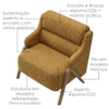 Poltrona Decorativa Madri Pes Madeira Linho Color Trend TCA 219 MOLL