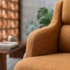 Poltrona Decorativa Madri Pes Madeira Linho Color Trend TCA 219 MOLL
