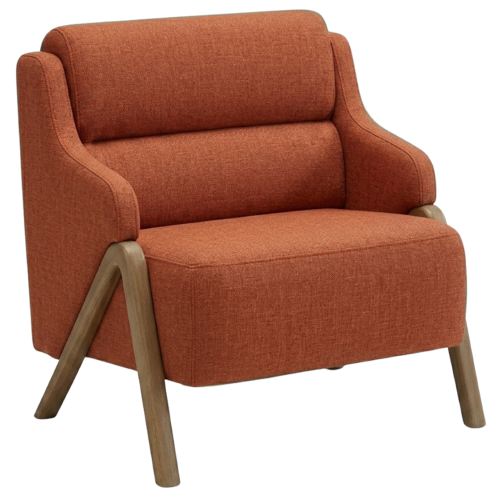 Poltrona Decorativa Madri Pes Madeira Linho Color Trend TCA 303 MOLL