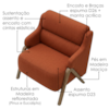 Poltrona Decorativa Madri Pes Madeira Linho Color Trend TCA 303 MOLL