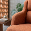 Poltrona Decorativa Madri Pes Madeira Linho Color Trend TCA 303 MOLL