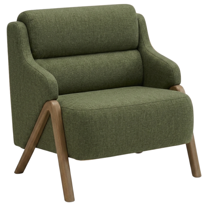Poltrona Decorativa Madri Pes Madeira Linho Color Trend TCA 307 MOLL