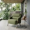 Poltrona Decorativa Madri Pes Madeira Linho Color Trend TCA 307 MOLL