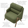Poltrona Decorativa Madri Pes Madeira Linho Color Trend TCA 307 MOLL