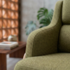 Poltrona Decorativa Madri Pes Madeira Linho Color Trend TCA 307 MOLL