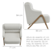 Poltrona Decorativa Madri Pes Madeira Linho TCS 701 MOLL