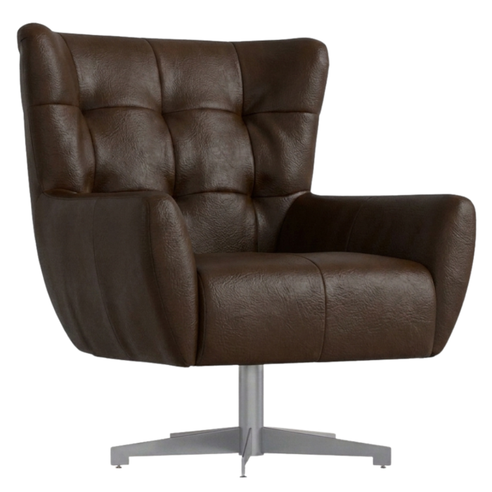 Poltrona Decorativa Malta Base Giratoria Courino TCS 721 MOLL