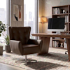 Poltrona Decorativa Malta Base Giratoria Courino TCS 721 MOLL