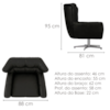 Poltrona Decorativa Malta Base Giratoria Courino TCS 724 MOLL