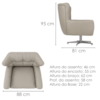 Poltrona Decorativa Malta Base Giratoria Courino TCS 725 MOLL