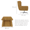 Poltrona Decorativa Malta Base Giratoria Linho Color Trend TCA 219 MOLL