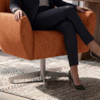 Poltrona Decorativa Malta Base Giratoria Linho Color Trend TCA 303 MOLL