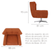Poltrona Decorativa Malta Base Giratoria Linho Color Trend TCA 303 MOLL