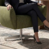 Poltrona Decorativa Malta Base Giratoria Linho Color Trend TCA 307 MOLL