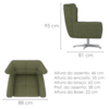 Poltrona Decorativa Malta Base Giratoria Linho Color Trend TCA 307 MOLL