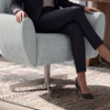 Poltrona Decorativa Malta Base Giratoria Linho TCS 701 MOLL