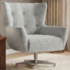 Poltrona Decorativa Malta Base Giratoria Linho TCS 701 MOLL