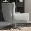 Poltrona Decorativa Malta Base Giratoria Linho TCS 701 MOLL