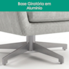 Poltrona Decorativa Malta Base Giratoria Linho TCS 701 MOLL