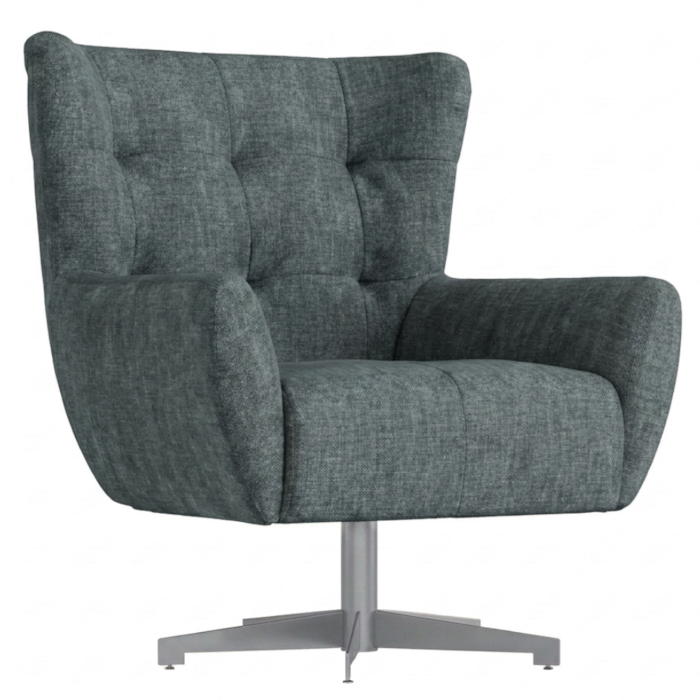 Poltrona Decorativa Malta Base Giratoria Linho TCS 718 MOLL