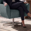 Poltrona Decorativa Malta Base Giratoria Linho TCS 718 MOLL