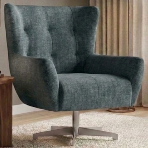 Poltrona Decorativa Malta Base Giratoria Linho TCS 718 MOLL