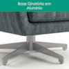 Poltrona Decorativa Malta Base Giratoria Linho TCS 718 MOLL