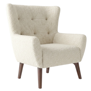 Poltrona Decorativa Malta Base Madeira Boucle TCE 1010 MOLL