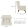 Poltrona Decorativa Malta Base Madeira Boucle TCE 1010 MOLL