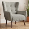 Poltrona Decorativa Malta Base Madeira Boucle TCE 1018 MOLL