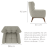 Poltrona Decorativa Malta Base Madeira Boucle TCE 1018 MOLL