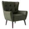 Poltrona Decorativa Malta Base Madeira Corano TCA 217 MOLL