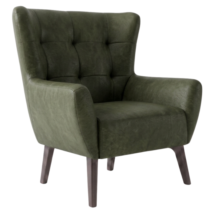 Poltrona Decorativa Malta Base Madeira Corano TCA 217 MOLL