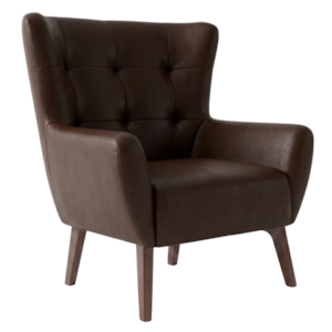 Poltrona Decorativa Malta Base Madeira Courino TCS 721 MOLL