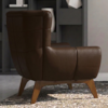 Poltrona Decorativa Malta Base Madeira Courino TCS 721 MOLL