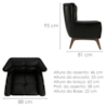 Poltrona Decorativa Malta Base Madeira Courino TCS 724 MOLL